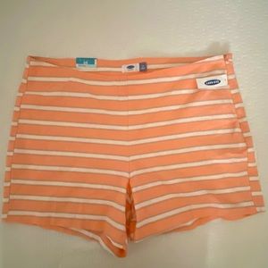 Old Navy orange striped shorts. Size 16